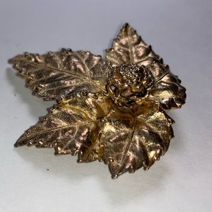 Vintage Gold Vermeil Sterling Flora Danica Brooch